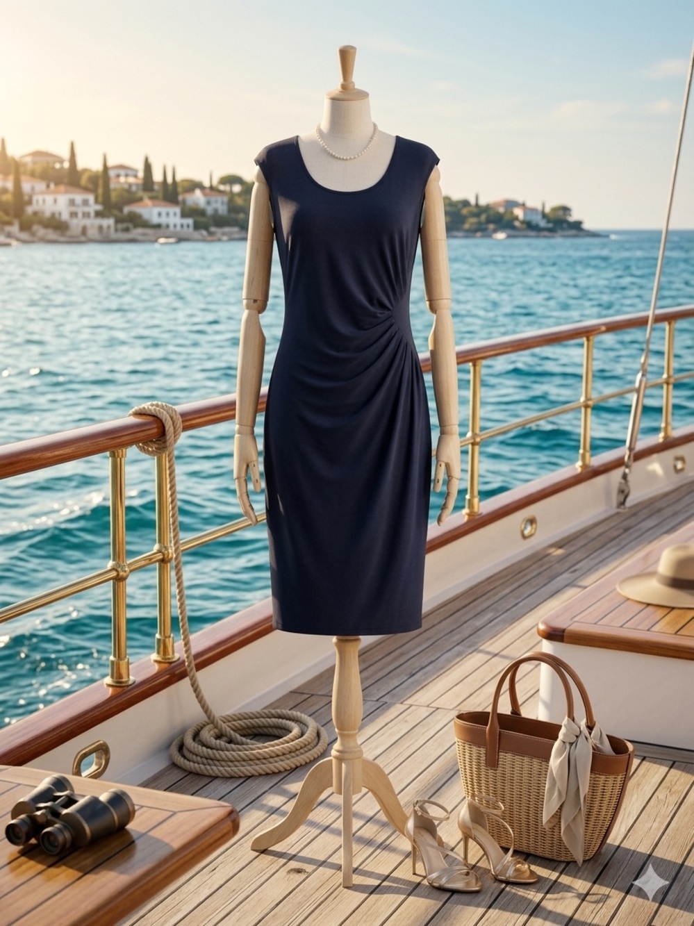 Ann Taylor Navy Blue Ruched Sheath Dress